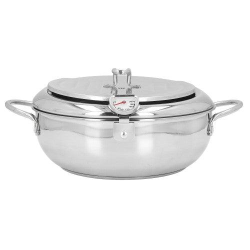 3.4L Tempura Deep Frying Pot, 304 Stainless Steel Deep Fryer Pot with Thermometer, Oil Draining Rack for Tempura, Fries, Fish, Chicken - Toytexx 3.4L Tempura Deep Frying Pot, 304 Stainless Steel Deep Fryer Pot with Thermometer, Oil Draining Rack for Tempura, Fries, Fish, Chicken - Toytexx